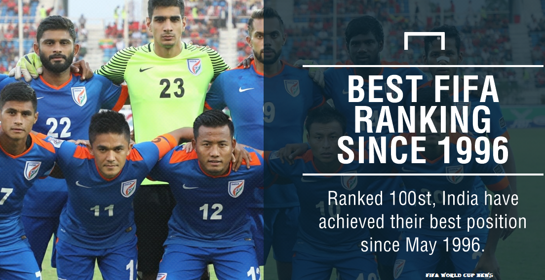 Indian football team into top 100