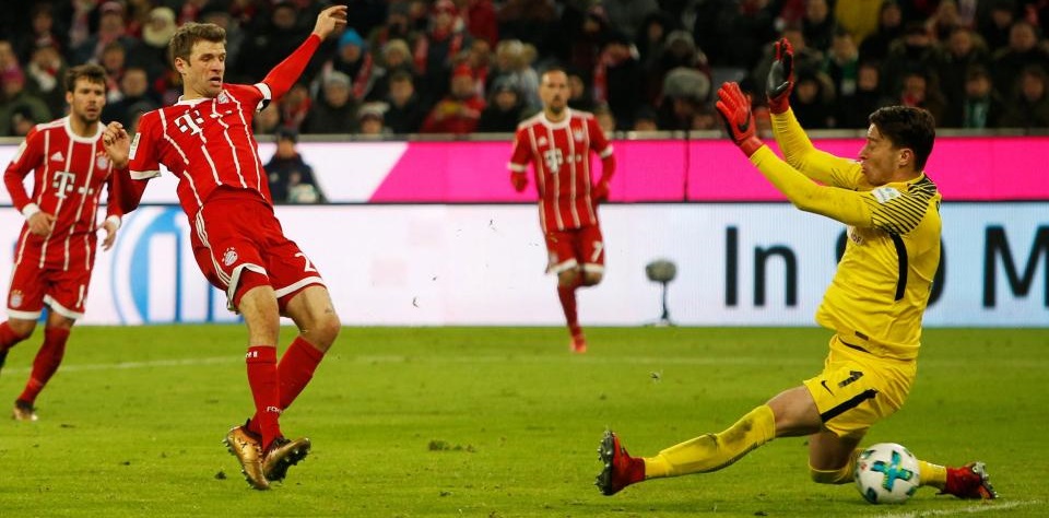 Muller hits 100th Bundesliga goal