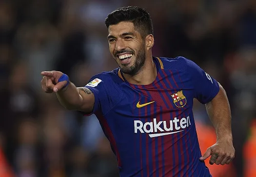 Luis Suarez of Barcelona reached No 4 in the Power Rankings chart Luis Suarez of Barcelona reached No 4 in the Power Rankings chart
