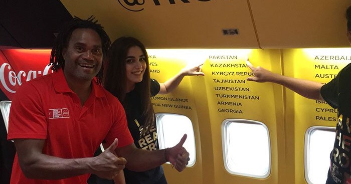 Christian Karembeu with Pakistani actress, model Maya Ali