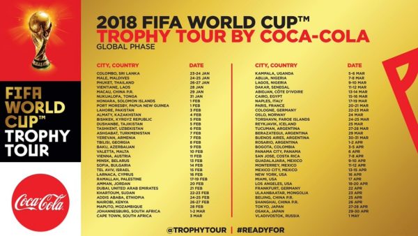 FIFA World Cup 2018 Trophy Tour by Coca Cola FIFA World Cup 2018 Trophy by Coca Cola