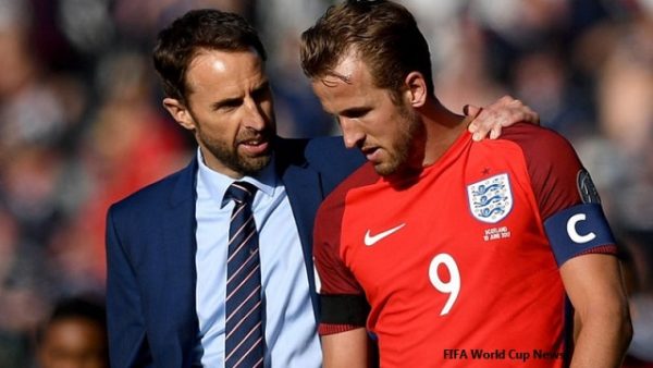 England boss Gareth Southgate with Star team Player Harry Kane