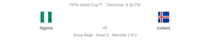 Brazil vs Costa Rica, Nigeria vs Iceland & Serbia vs Switzerland 3 World Cup 2018 Match Nigeria vs Iceland