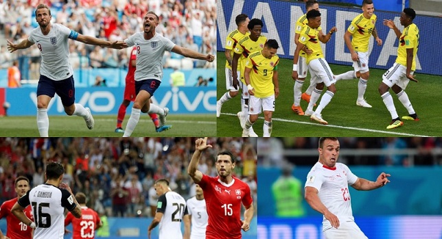 2018 World Cup Round of 16 match Sweden Vs Switzerland, Colombia Vs England