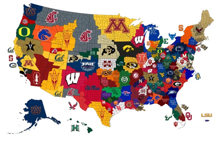 College Football Empires Map 2018