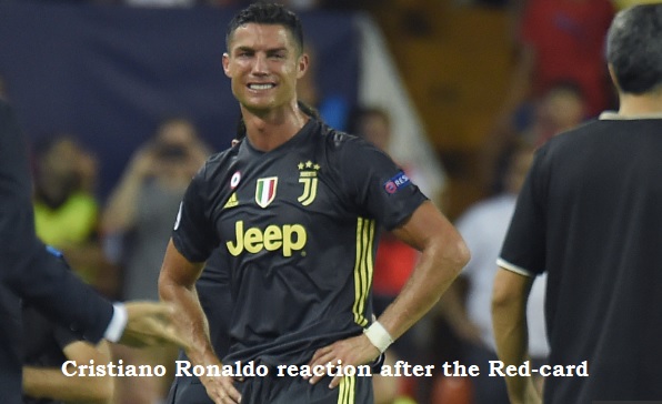 Cristiano Ronaldo red carded in Champions League