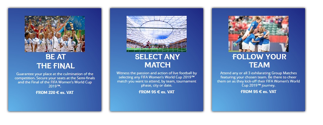 Ticket Inclusive Hospitality Packages 2019 World CUp 2019 Fifa Women’s World Cup: Ticket-inclusive hospitality packages