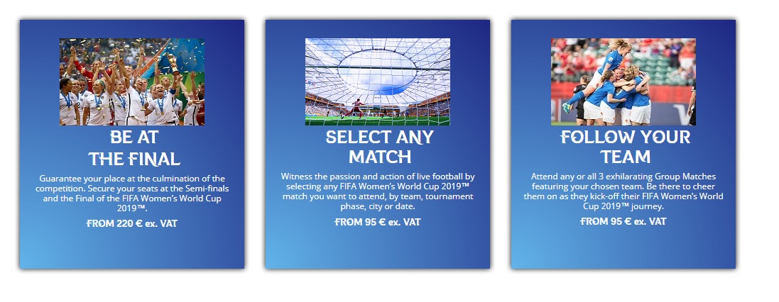 2019 Fifa Women's World Cup Ticketinclusive hospitality packages Sale