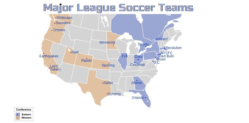 Major League Soccer Eastern Conference and Western Conference