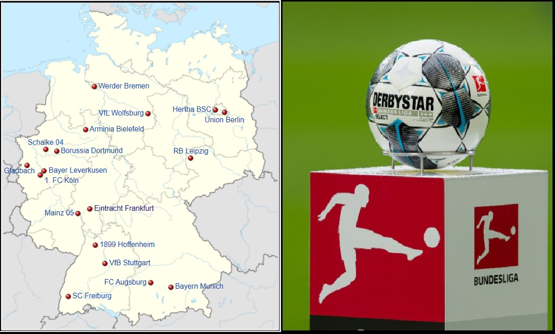 Bundesliga Teams Map.