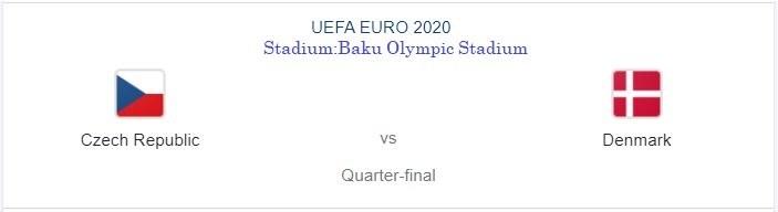 UEFA EURO 2020 Quarter-finals The Czech Republic vs Denmark