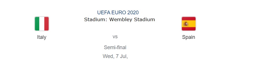 UEFA EURO 2020 Semi-finals Spain vs Italy