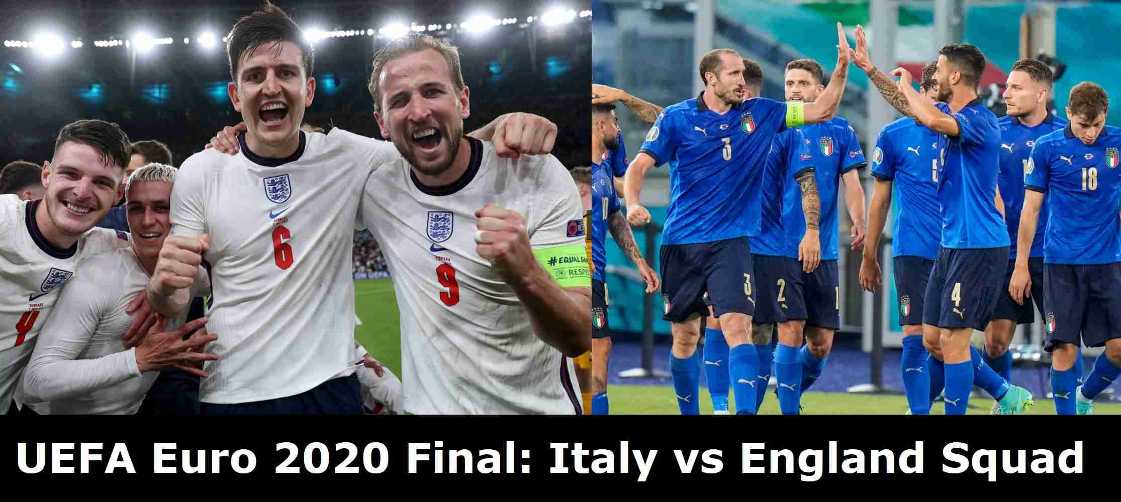 UEFA Euro 2020 Final Italy vs England Squad