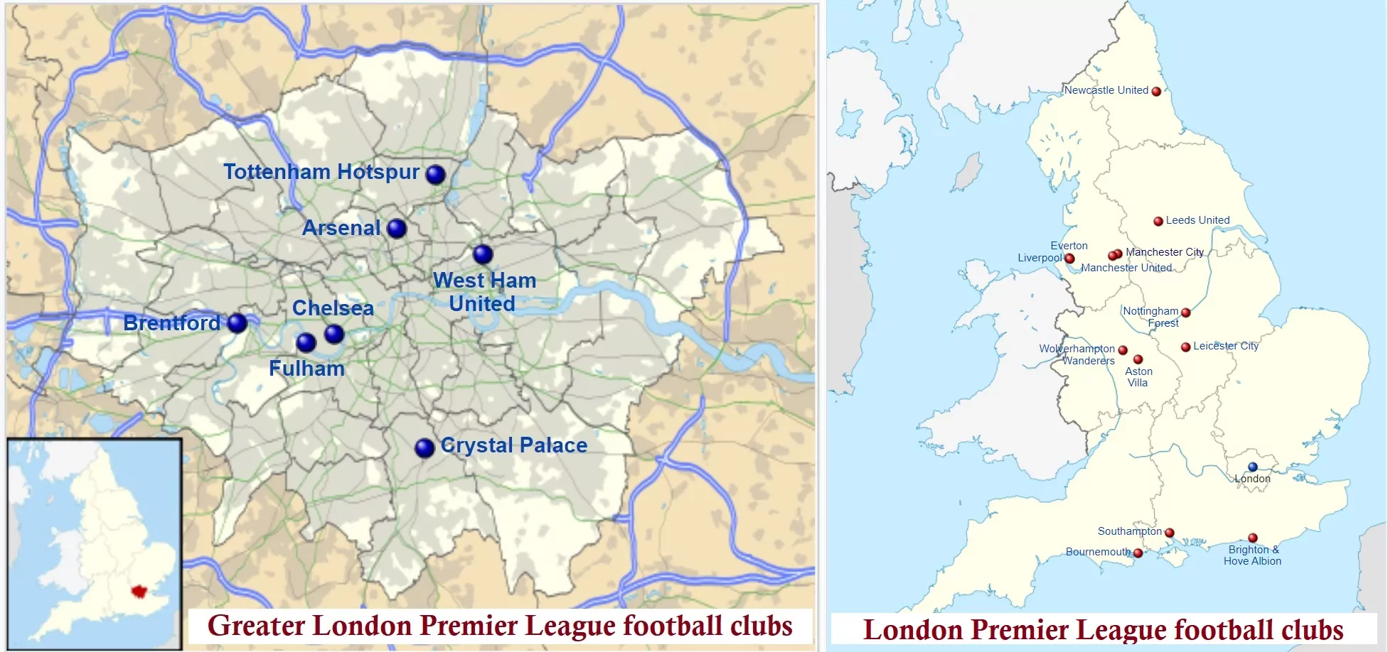 Premier League football clubs