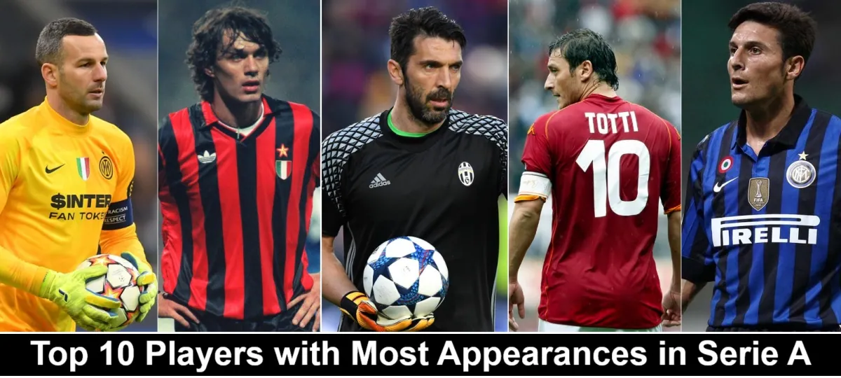 Top 10 Players with Most Appearances in Serie A