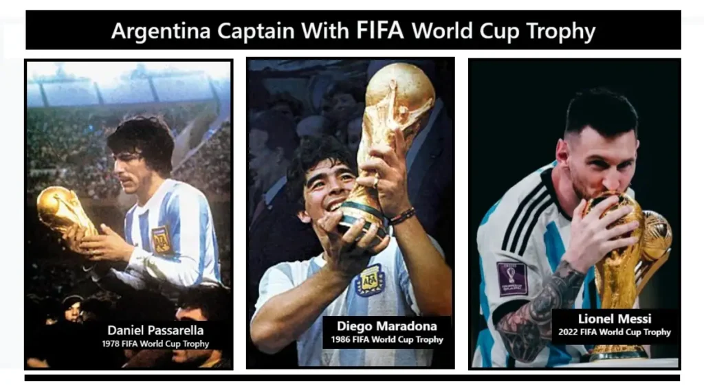 Argentina National Football Team players 5 FIFA World Cup winning captains of Argentina