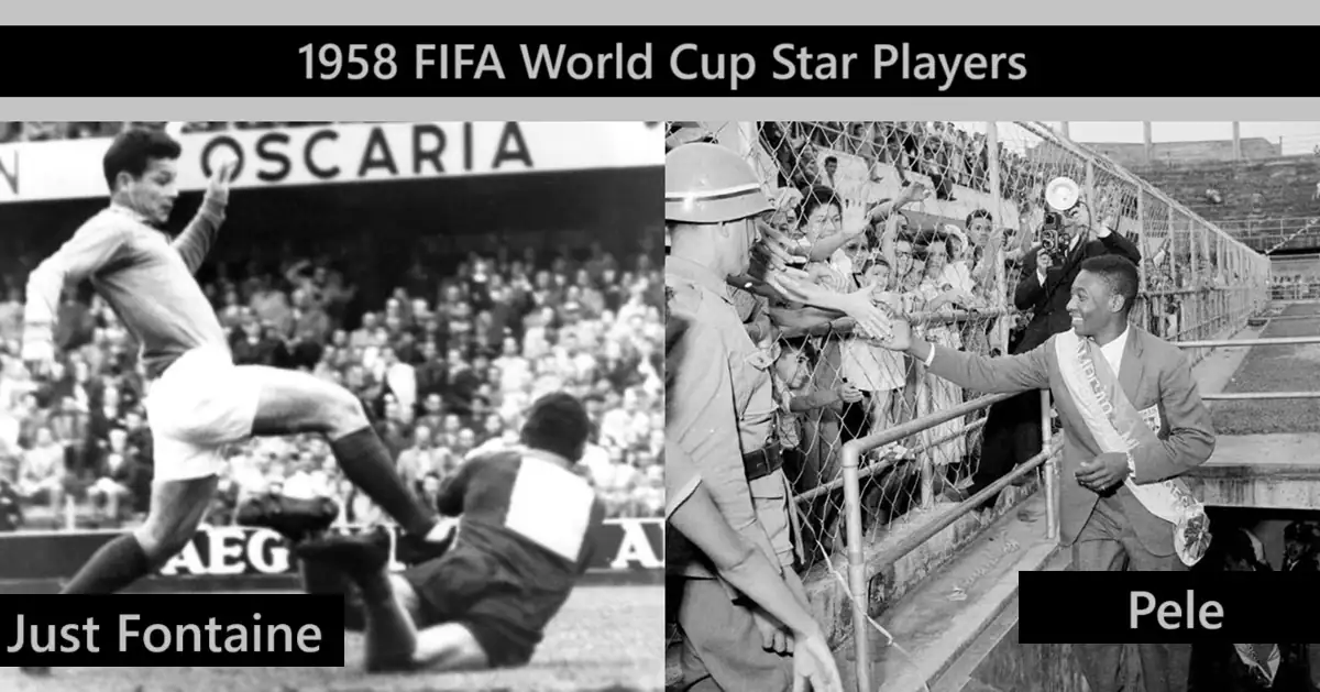 1958 FIFA World Cup Star Players Just Fontaine and Pele