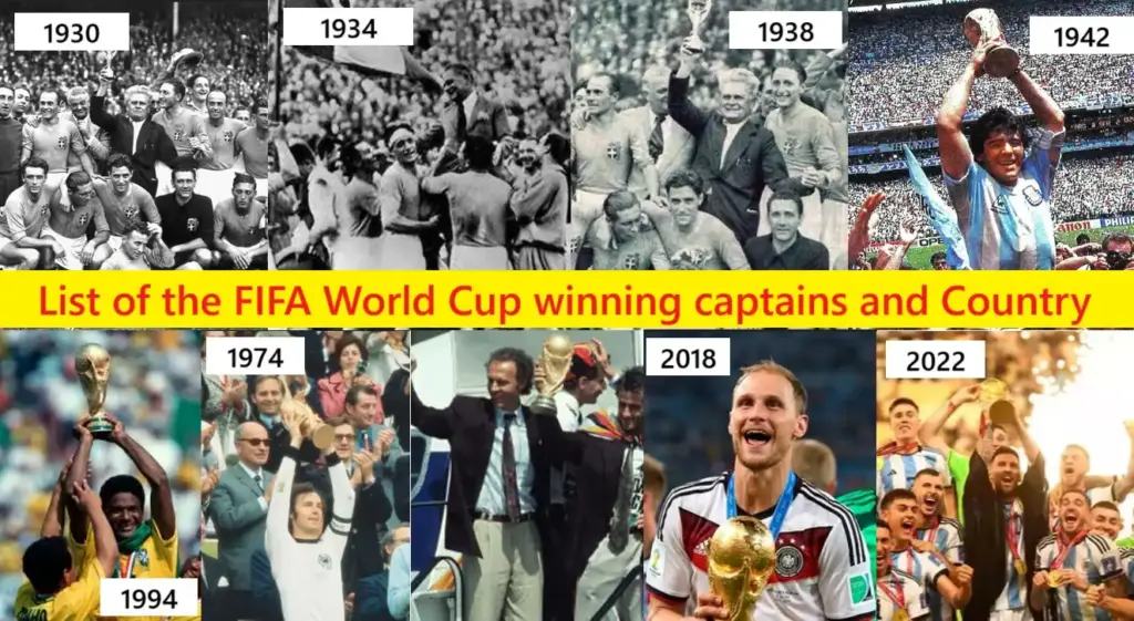 List of the FIFA World Cup winning captains and Country