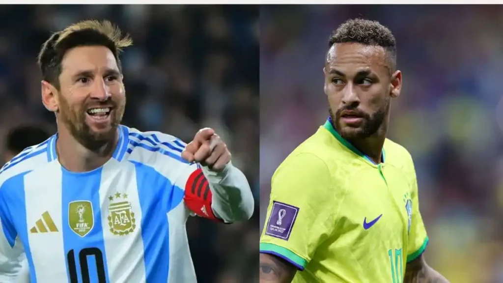 Messi Argentina and Neymar Brazil