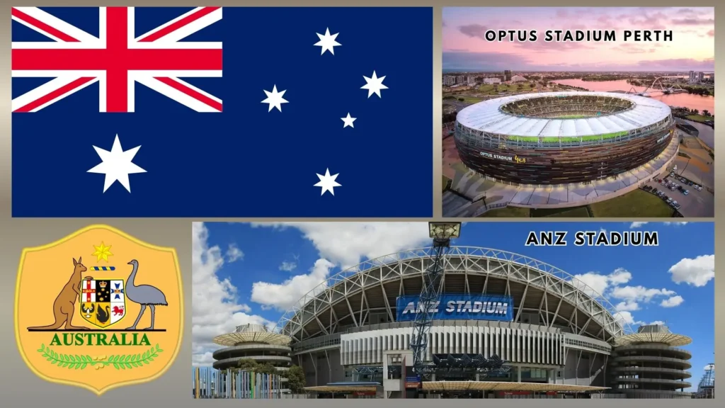 Australia Soccer Team Flag, Logo and home Ground