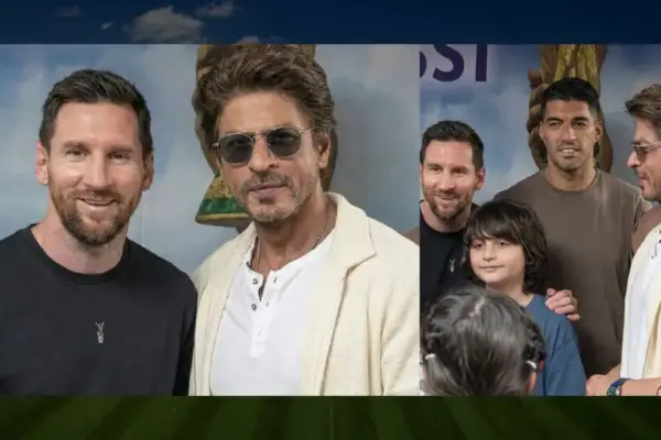 Messi's India tour - Shah Rukh Khan, Suarez and Messi in a single frame