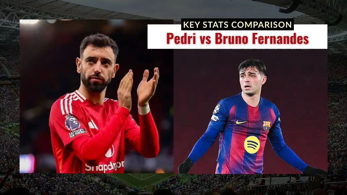 Pedri vs Bruno Fernandes - Key Stats Comparison