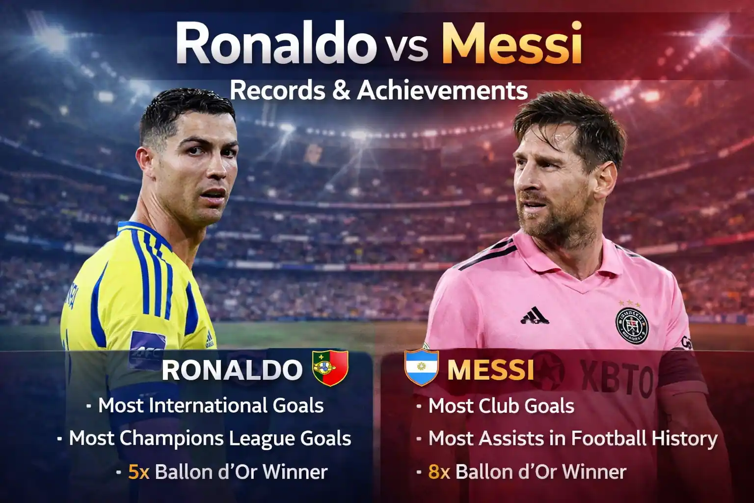 FIFA World Cup 2026: Lionel Messi vs Cristiano Ronaldo 3 Ronaldo vs Messi Records & Achievements