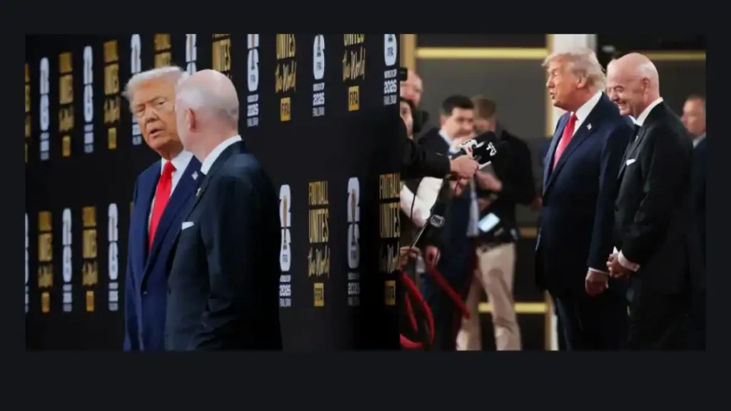 US President Donald Trump arrives for FIFA World Cup 2026 draw