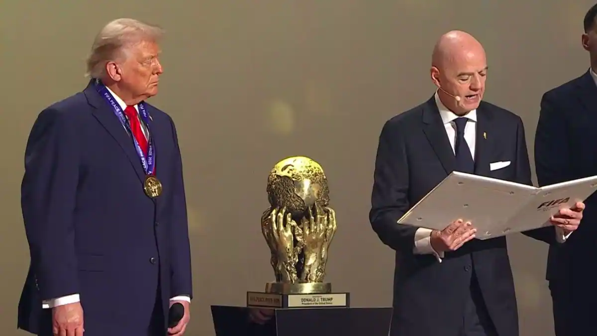 US President Donald Trump is awarded the FIFA Peace Prize
