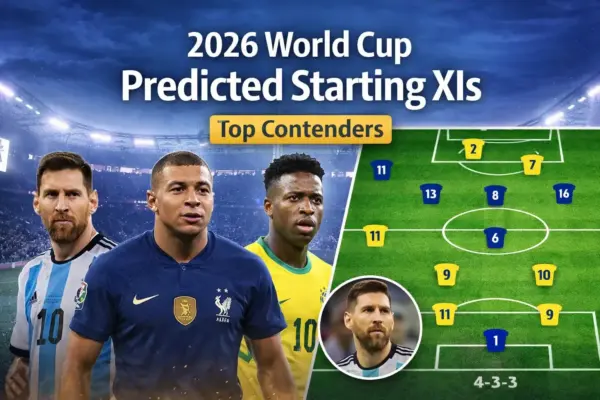 Predicted starting XIs for the top contenders at the 2026 FIFA World Cup including Argentina, Brazil and France.