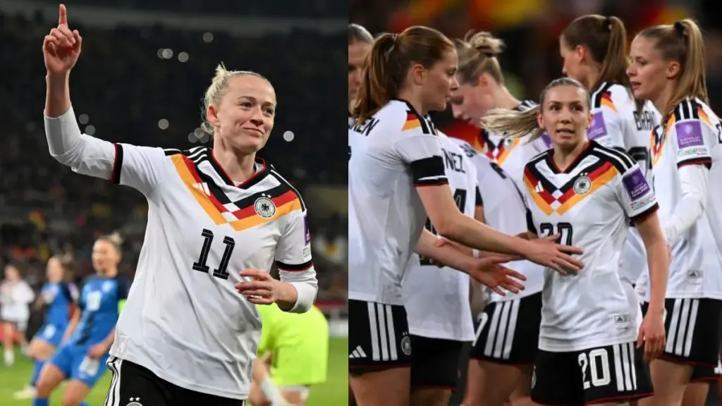 Women's World Cup Qualifying: Germany's June squad announced 2 Germany Women's Soccer team celebrating goal