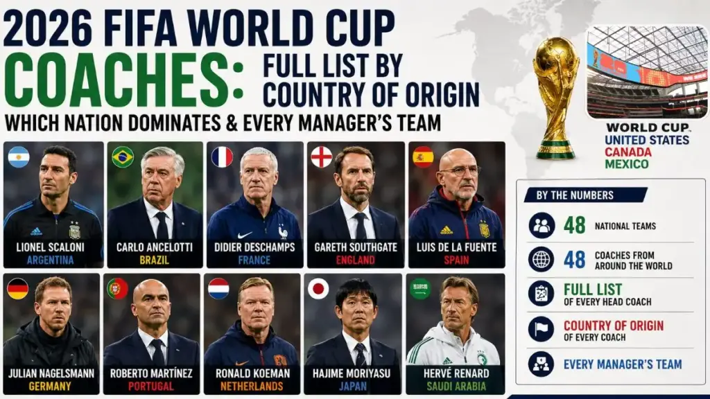 2026 FIFA World Cup Coaches: Full List by Country of Origin, Which Nation Dominates & Every Manager's Team 2 2026 FIFA World Cup Coaches Full List by Country — Who Dominates Global Football Management
