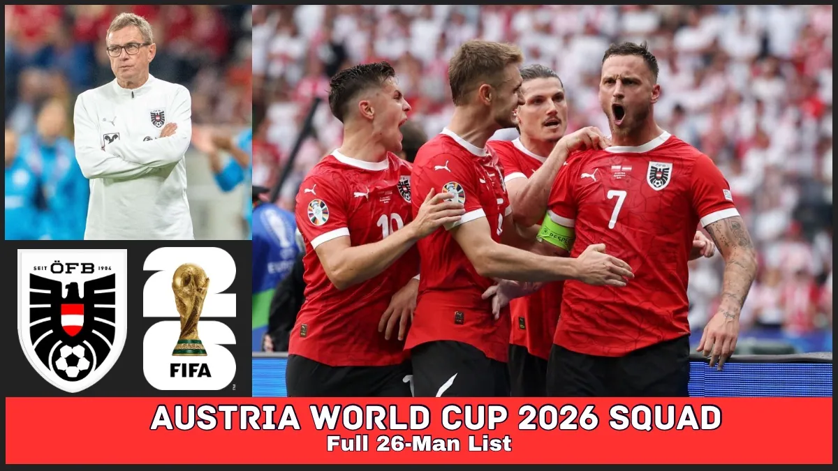 Austria World Cup 2026 Squad – Full Official List Revealed