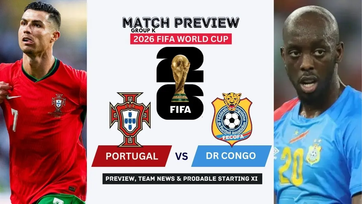 Portugal vs DR Congo: 2026 FIFA World Cup Match Preview, Time, Lineups & Prediction 1 Portugal vs DR Congo Preview, Team News, Starting XI and Where to Watch - 2026 FIFA World Cup (Group K)