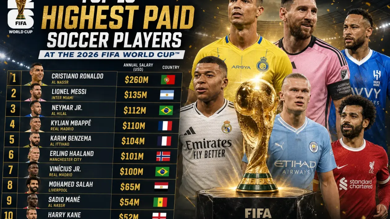 Top 10 Highest Paid Soccer Players at the 2026 FIFA World Cup 1 Top 10 Highest Paid Soccer Players at the 2026 FIFA World Cup